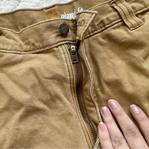 Carhartt | "Hickory Brown" Rugged Flex Relaxed Fit Canvas Work Shorts | Size 34 - Picture 4 of 11
